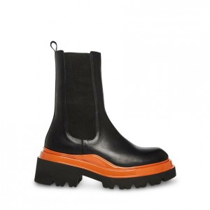 Botas Chelsea Steve Madden Buxton Lug Sole Mujer Negros Naranjas | 8347965-PF