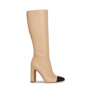 Botas Hasta La Rodilla Steve Madden Arielle Mujer Creme | 3048167-TD