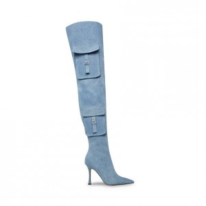Botas Hasta La Rodilla Steve Madden Brittany Mujer Azules | 6831704-XM