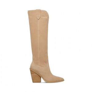 Botas Hasta La Rodilla Steve Madden Brondy Mujer Grises Marrom | 9208563-ZC