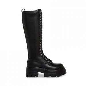 Botas Hasta La Rodilla Steve Madden Hariet Tall Lace Up Mujer Negros | 0714359-UQ