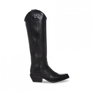 Botas Hasta La Rodilla Steve Madden Heard Western Mujer Negros | 8463915-BJ