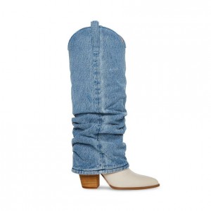 Botas Hasta La Rodilla Steve Madden Lassy Mujer Azules | 7180643-KF