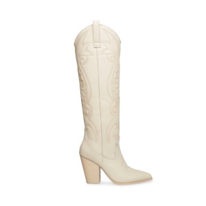 Botas Hasta La Rodilla Steve Madden Lasso Western Mujer Beige | 7652489-NF