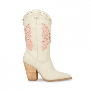 Botas Hasta La Rodilla Steve Madden Leighton Mujer Beige | 5081934-FW