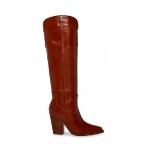 Botas Hasta La Rodilla Steve Madden Lenore Western Mujer Marrom | 0265437-AS