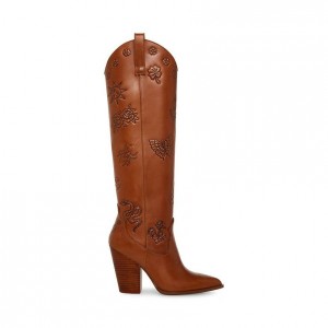Botas Hasta La Rodilla Steve Madden Lousiana Mujer Marrom | 4325806-OD