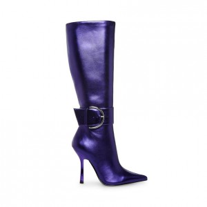 Botas Hasta La Rodilla Steve Madden Priyanka Mujer Morados | 9847031-PY