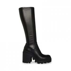 Botas Hasta La Rodilla Steve Madden Roxanna Lug Sole Mujer Negros | 1509463-LT