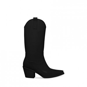 Botas Hasta La Rodilla Steve Madden Shallow Western Waterproof Mujer Negros | 1375290-IR