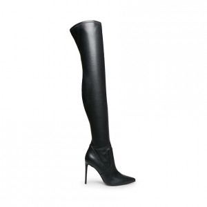 Botas Hasta La Rodilla Steve Madden Vava Stiletto Mujer Negros | 1625307-LO