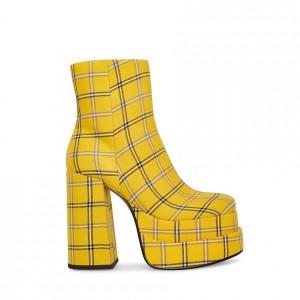 Botas Plataforma Steve Madden Cobra Mujer Amarillos | 0163427-BL