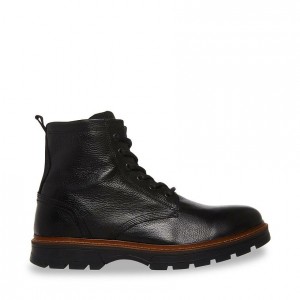 Botas Steve Madden Lucius Lace Up Hombre Negros | 9352068-BT