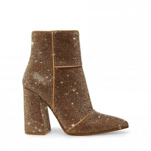 Botas de Tacon Steve Madden Nola Point Toe Block Mujer Marrom | 0654239-IG