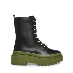 Botas de combate Steve Madden Mansel Lace Up Mujer Negros Multicolor | 1302874-RY
