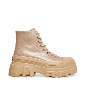 Botas de combate Steve Madden Sutton Lace Up Mujer Dorados | 0317284-GS