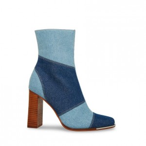 Botines Steve Madden Falcon Mujer Azules | 1075248-MQ