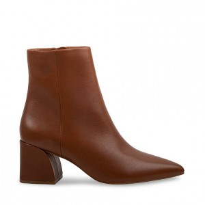 Botines Steve Madden Faris Block Mujer Marrom | 3401967-YB