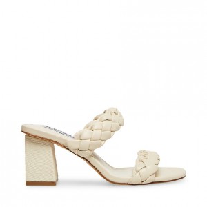 Mulas Steve Madden Banks Braided Square Toe Mujer Blancos | 4150638-MQ