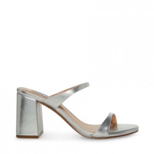 Mulas Steve Madden Bridgette Mule Block Mujer Plateados | 5230981-KE