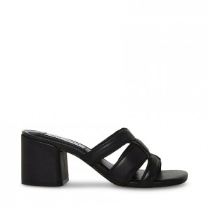 Mulas Steve Madden Clover Square Toe Mule Block Mujer Negros | 8312960-BF