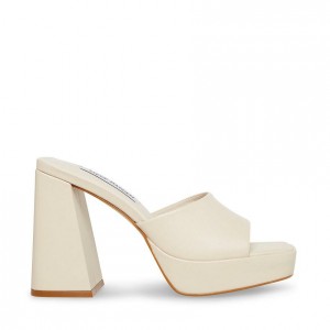 Mulas Steve Madden Cristo Square Toe Mujer Beige | 0941273-EL