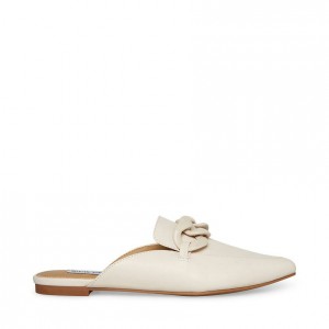 Mulas Steve Madden Fleur Flat Point Toe Mujer Beige | 3791584-UJ