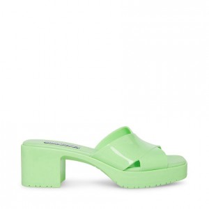 Mulas Steve Madden Harley Square Toe Mujer Verdes | 2718694-YZ