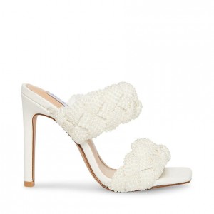 Mulas Steve Madden Kenley-p Braided Pearl Mujer Blancos | 1480365-MW