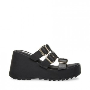 Mulas Steve Madden Pierce Wedges Mujer Negros | 4267138-WF