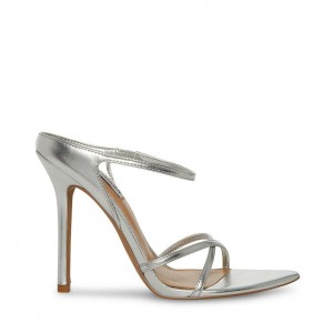 Mulas Steve Madden Stunner Strappy Mujer Plateados | 1479326-ED