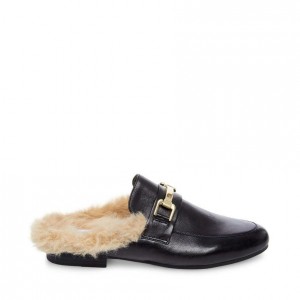 Pantuflas Steve Madden Khloe Faux Fur Mule Mujer Negros | 8436517-CH