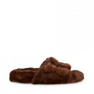 Pantuflas Steve Madden Staycation Designer Mujer Marrom | 3621745-RS
