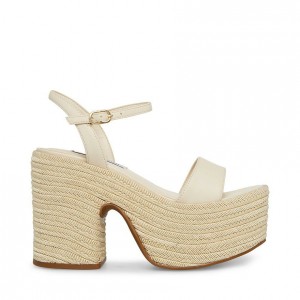 Platform Steve Madden Andrea Espadrille Mujer Beige | 7918643-PX