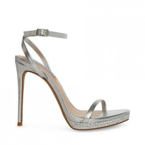 Platform Steve Madden Ari Strappy Mujer Plateados | 6157239-HT