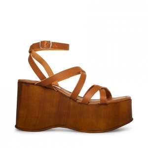 Platform Steve Madden Avril Wood Bottom Mujer Marrom | 2370648-ME