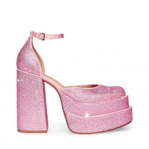 Platform Steve Madden Charlize-r Stacked Block Mujer Rosas | 5132647-RZ