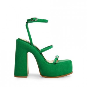 Platform Steve Madden Erica Strappy Mujer Verdes | 8345796-PC
