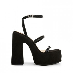 Platform Steve Madden Erica Strappy Mujer Negros | 4283601-JG