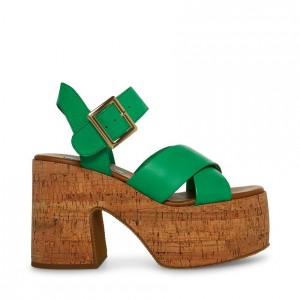 Platform Steve Madden Palmer Mujer Verdes | 9153760-NB