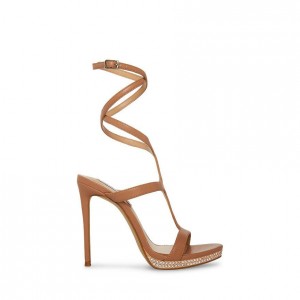 Tacones Steve Madden Angel Strappy Lace Up Mujer Marrom | 4239861-IT