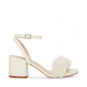 Tacones Steve Madden Audrina-f Feather Block Mujer Beige | 8209576-WI