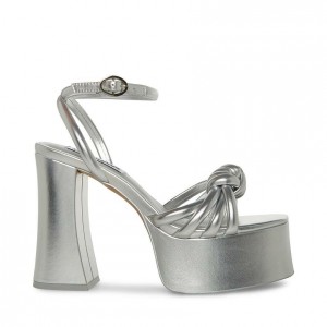 Tacones Steve Madden Bonnie Mujer Plateados | 4051732-XK
