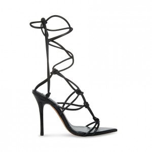 Tacones Steve Madden Buffy Strappy Lace Up Mujer Negros | 4103965-UV