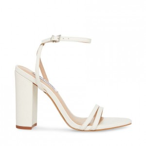 Tacones Steve Madden Candid Strappy Block Mujer Blancos | 5903426-MR