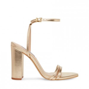 Tacones Steve Madden Candid Strappy Block Mujer Dorados | 6275341-UB
