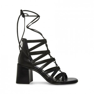 Tacones Steve Madden Cherri 30 Strappy Lace Up Block Mujer Negros | 9084326-HQ