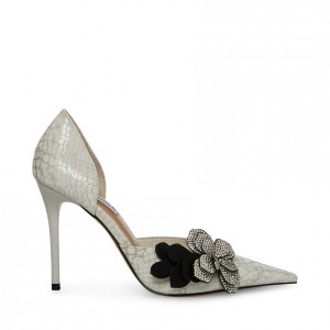 Tacones Steve Madden Daniela Point Toe Pump Mujer Blancos Serpent | 4289105-JD