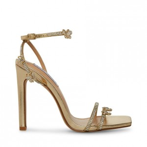 Tacones Steve Madden Jade Strappy Square Toe Mujer Dorados | 7193068-YB