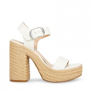 Tacones Steve Madden Janice Espadrille Block Mujer Blancos | 1905237-FX